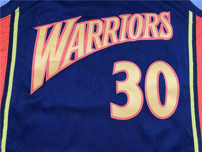 Men's Golden State Warriors Stephen Curry Mitchell & Ness Navy Classics Jersey1