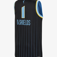 Men's Chicago Sky Diamond DeShields #1 Black Player Jersey