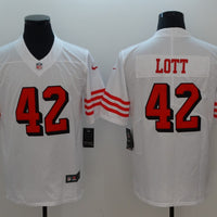 Men's San Francisco 49ers Ronnie Lott #42 White Game Player Jersey1