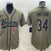 Men's Chicago Bears Walter Payton #34 Olive 2022 Salute To Service Limited Jersey1 Joint Edition