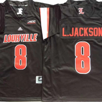 Men's Louisville Cardinals Lamar Jackson #8 Black Player Game Jersey