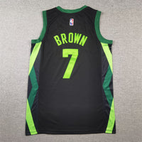 Men's Boston Celtics Jaylen Brown #7 Black 2024/25 Swingman Player Jersey1 - City Edition