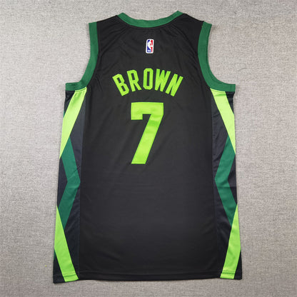 Men's Boston Celtics Jaylen Brown #7 Black 2024/25 Swingman Player Jersey1 - City Edition