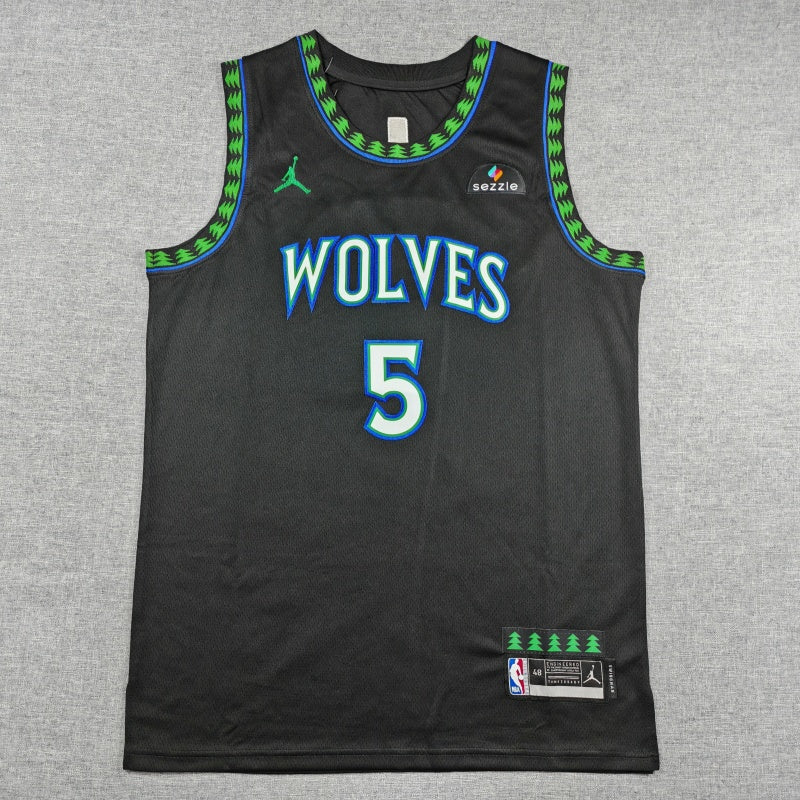 Men's Minnesota Timberwolves Anthony Edwards #5 Black Swingman Jersey - Statement Edition