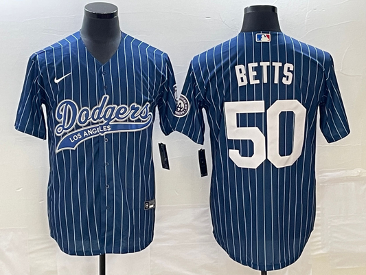 Men's Los Angeles Dodgers Mookie Betts #50 Blue Player Jersey1 Joint Edition