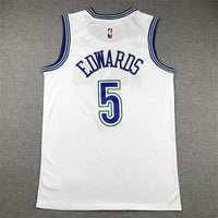 Men's Minnesota Timberwolves Anthony Edwards #5 White Swingman Jersey1