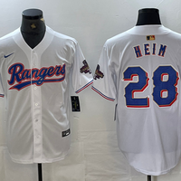 Men's Texas Rangers Jonah Heim #28 White 2024 Gold Collection Limited Player Jersey1