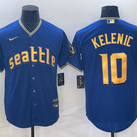 Men's Seattle Mariners Jarred Kelenic #10 Royal 2023 City Connect Replica Jersey1