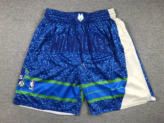 Men's Milwaukee Bucks Blue 2023/24 Pocket Shorts1 City Edition