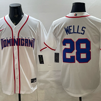 Men's Dominican Republic Baseball Austin Wells #28 White 2026 World Baseball Classic Stadium Jersey