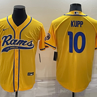 Men's Los Angeles Rams Cooper Kupp #10 Yellow Game Jersey1 Joint Edition