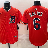 Men's Detroit Tigers Al Kaline #6 Orange Limited Player Jersey