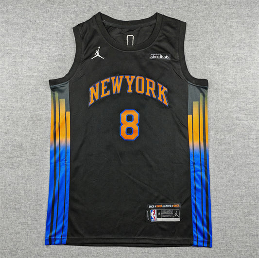 Men's New York Knicks OG Anunoby #8 Black Swingman Jersey - Statement Edition