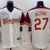 Men's 2023 World Baseball Classic #27 Jose Altuve Venezuela White Jersey1