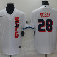 Men's San Francisco Giants Buster Posey #28 White All Star Baseball Jersey1