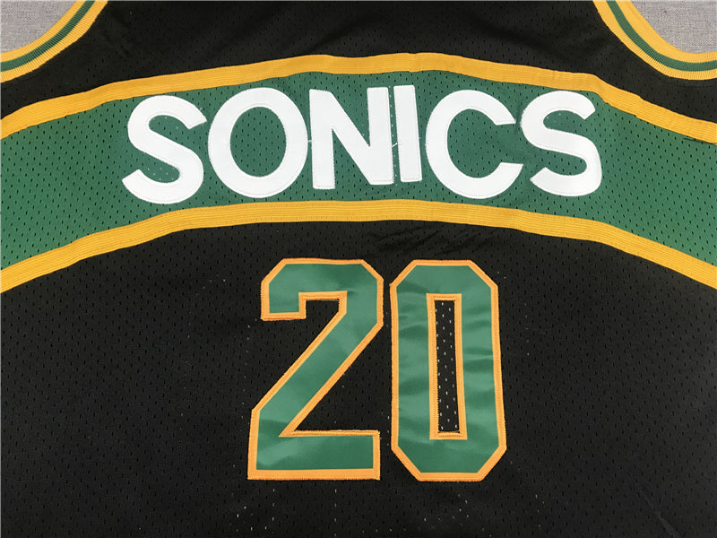 Gary Payton #20 Seattle SuperSonics Black Throwback Swingman Jersey - JerseysFreak - 4
