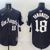 Men's Los Angeles Dodgers Yoshinobu Yamamoto #18 Black Team Player Jersey