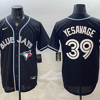 Men's Toronto Blue Jays Trey Yesavage #39 Fashion Replica Black Out Jersey