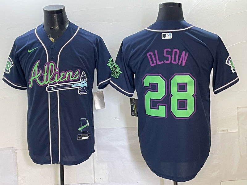 Men's Atlanta Braves Matt Olson #28 Navy Limited Player Jersey