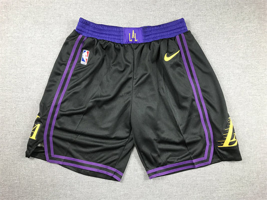 Men's Los Angeles Lakers Black 2023/24 Swingman City Edition Shorts1