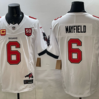 Men's Tampa Bay Buccaneers Baker Mayfield #6 White Away Game Jersey