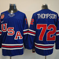 Men's United States Hockey Tage Thompson #72 Royal 2026 Winter Olympics Jersey