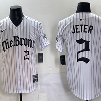 Men's New York Yankees Derek Jeter #2 White Alternate Player Game Jersey