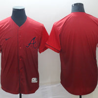 Men's Atlanta Braves Red Blank Replica Team Jersey1
