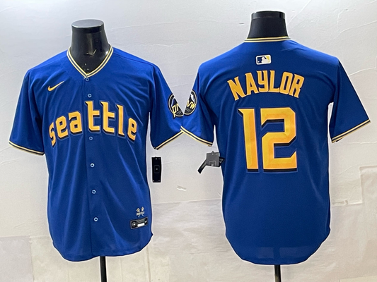 Men's Seattle Mariners Josh Naylor #12 Royal 2023 City Connect Replica Jersey