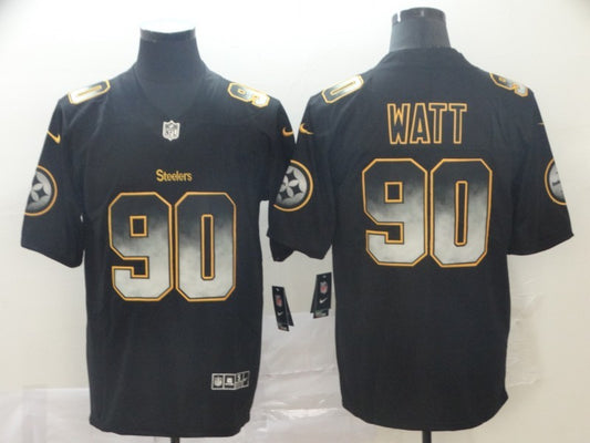 Men's Pittsburgh Steelers T.J. Watt Black Team Player Game Jersey1