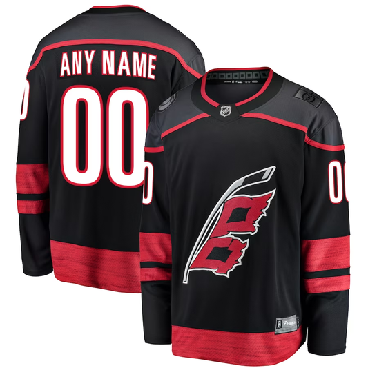 Men's Carolina Hurricanes Black Home Breakaway Custom Jersey1