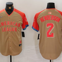 Men's American League Gunnar Henderson #2 Cream 2024 MLB All-Star Game Limited Player Jersey1