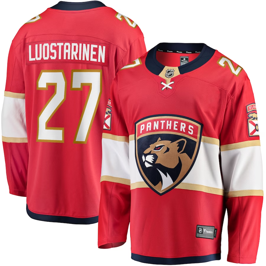 Men's Florida Panthers Eetu Luostarinen #27 Red Home Breakaway Player Jersey1