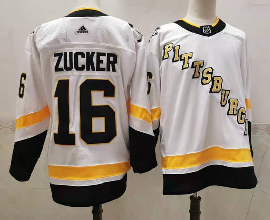 Men's Pittsburgh Penguins Jason Zucker #16 White Player Game Jersey1