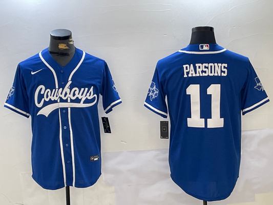 Men's Dallas Cowboys Micah Parsons #11 Blue Game Jersey1