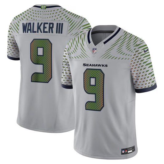 Men's Seattle Seahawks Kenneth Walker III #9 Wolf Gray 2025 Rivalries Collection Limited Jersey