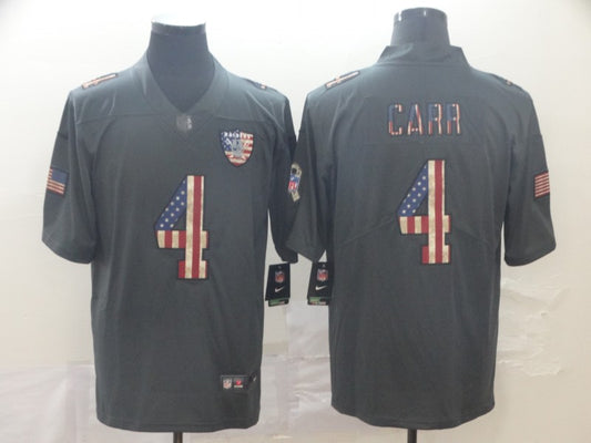 Men's Las Vegas Raiders Derek Carr #4 Black Team Game Jersey1