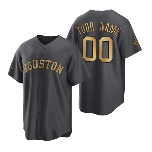 Men's Houston Astros Dark Gray Replica Custom Jersey1