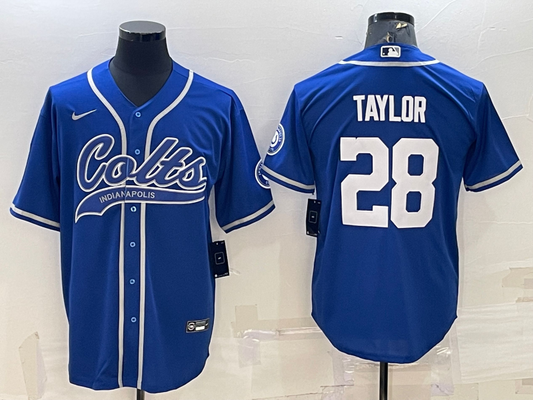Men's Indianapolis Colts Jonathan Taylor #28 Royal Game Jersey1 Joint Edition