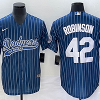 Men's Los Angeles Dodgers Jackie Robinson #42 Blue Player Jersey1 Joint Edition
