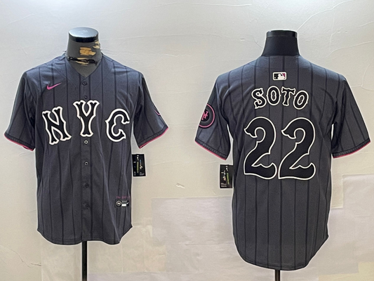 Men's New York Mets Juan Soto #22 Graphite 2024 City Connect Limited Player Jersey1
