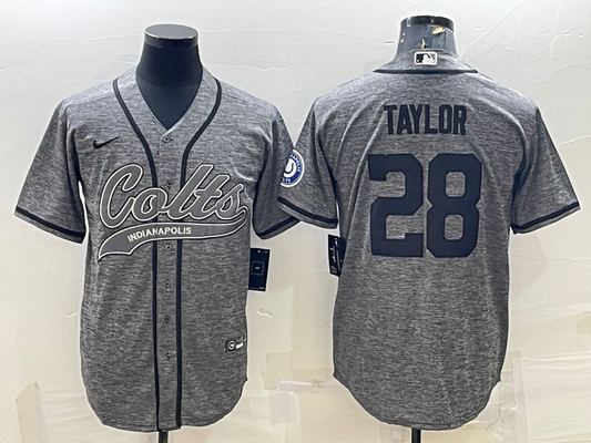 Men's Indianapolis Colts Jonathan Taylor #28 Gray Player Jersey1 Joint Edition
