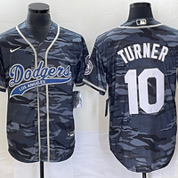Men's Los Angeles Dodgers Justin Turner #10 Grey Camouflage Player Jersey1 Joint Edition