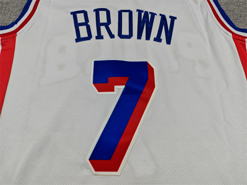 Men's Philadelphia 76ers Jaylen Brown #7 White Swingman Jersey - Association Edition