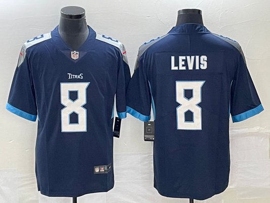 Men's Tennessee Titans Will Levis #8 Navy Game Jersey1