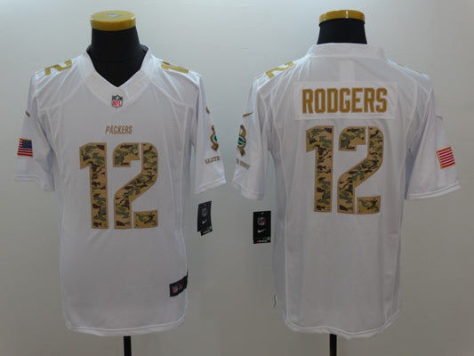 Men's Green Bay Packers Aaron Rodgers #12 White Authentic Game Jersey1