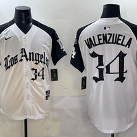 Men's Los Angeles Dodgers Fernando Valenzuela #34 White Team Player Jersey