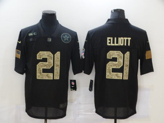 Men's Dallas Cowboys #21 Ezekiel Elliott Black Game Player Jersey1