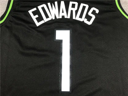 Men's Minnesota Timberwolves Anthony Edwards Black Swingman Jersey1 City Edition