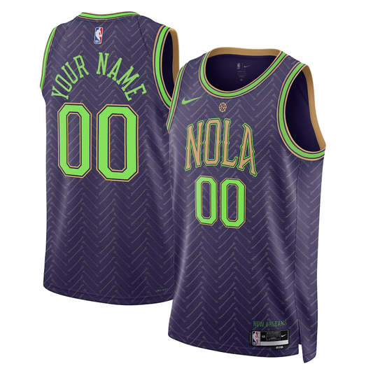 Men's New Orleans Pelicans Purple 2024/25 Custom Swingman Jersey1 - City Edition